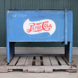 Pepsi Cola Double Dot Ice Cooled Cooler Double Hinged Lid