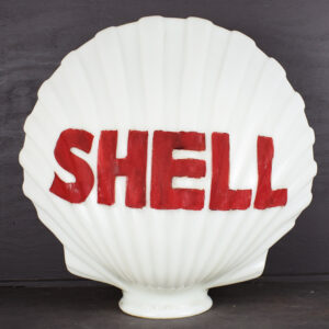 1920s Shell Gas Pump Globe Original Paint Letters Milk Glass