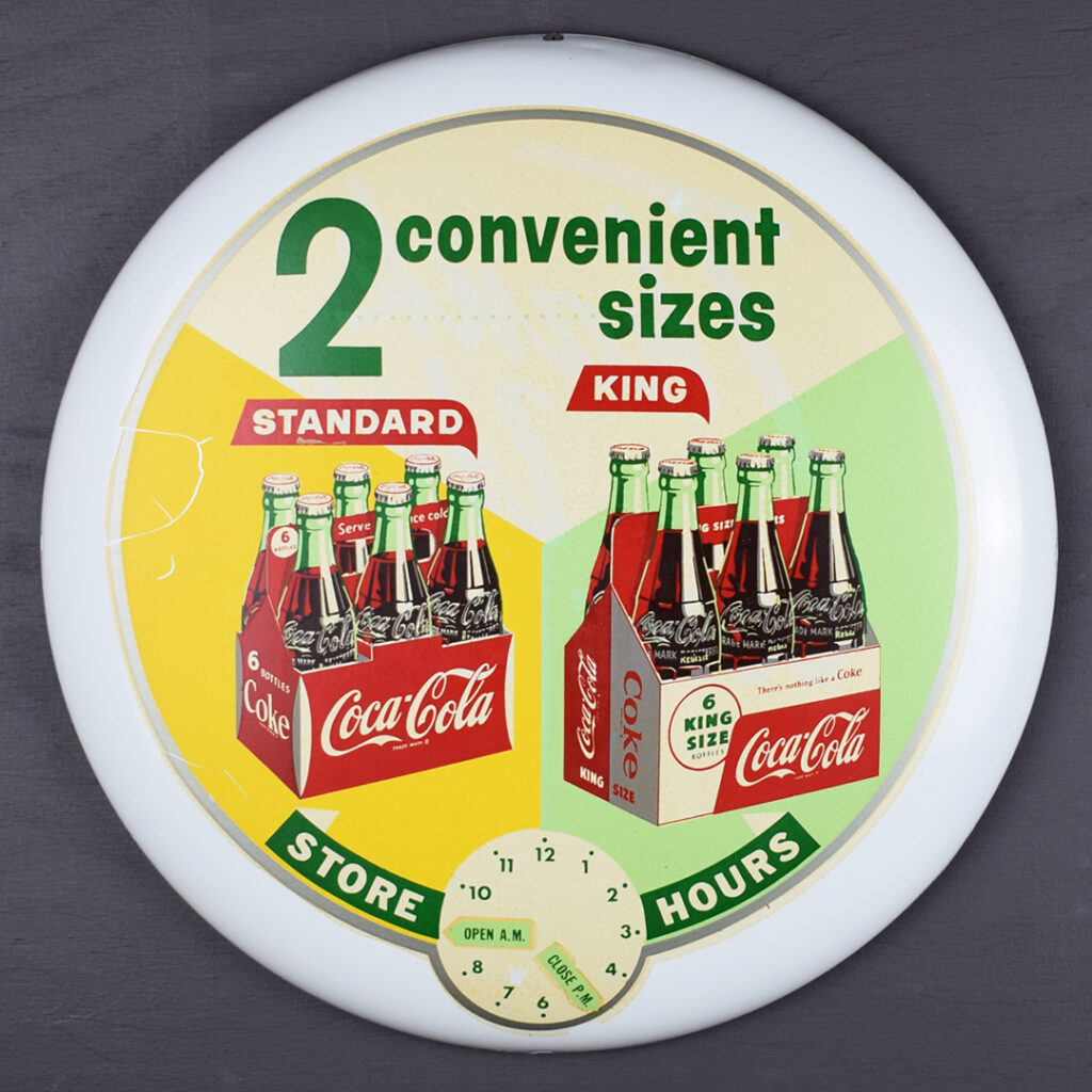 16 Inch White Coca Cola Button Sign 1950s Store Hours Decal - Discover ...
