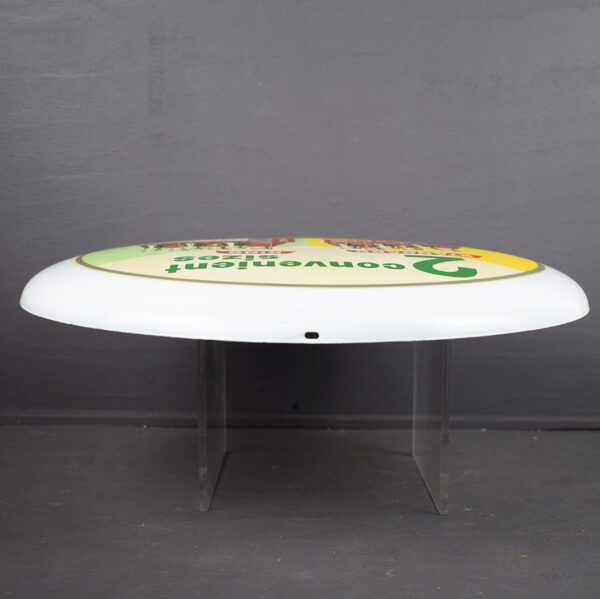 16 Inch White Coca Cola Button Sign 1950s Store Hours Decal