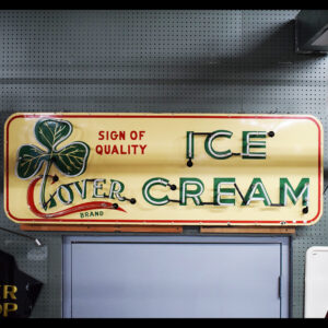 Clover Ice Cream Porcelain Face Sign Replacement Neon 69x24