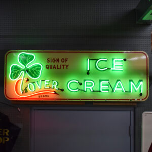 Clover Ice Cream Porcelain Face Sign Replacement Neon 69x24