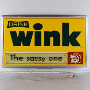 Drink Wink Lighted Cabinet Sign 1960s Canada Dry Soda