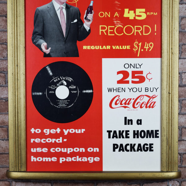 Coca Cola Greer Frame With Eddie Fisher 45 RPM Record Offer
