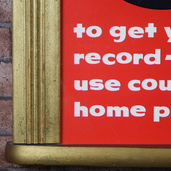 Coca Cola Greer Frame With Eddie Fisher 45 RPM Record Offer