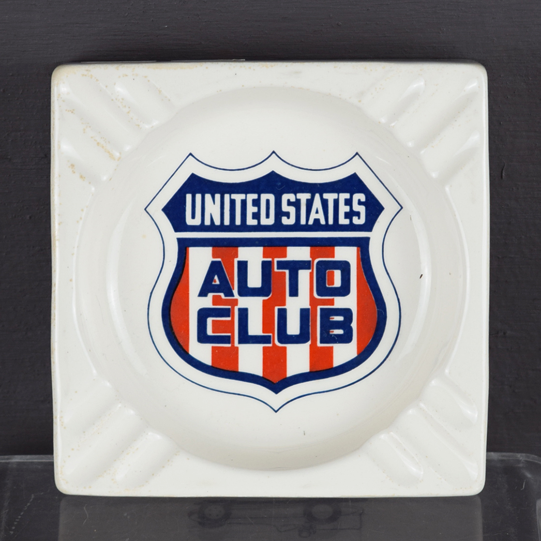 USAC United States Auto Club Ceramic Ashtray Vintage