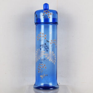 Victorian Glass Soda Fountain Straw Holder Floral Pattern