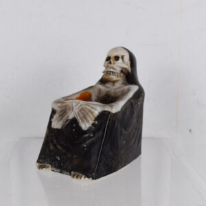 Ceramic Skeleton Skull Nodder Tobacco Ashtray Made In Japan