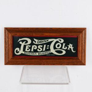 Small Framed Pepsi-Cola Double Dot Tin Tacker Sign 1920s
