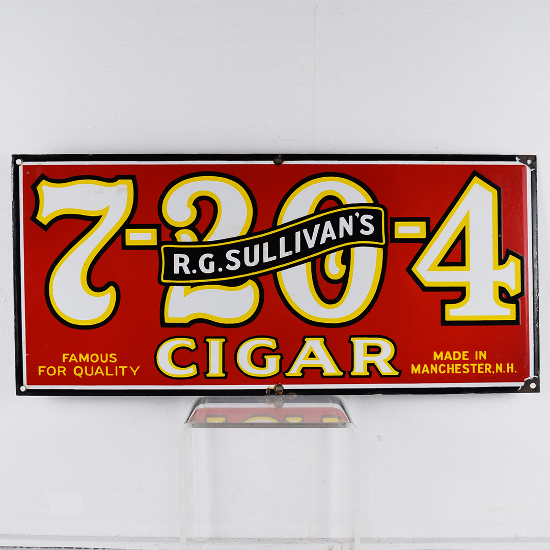 R. G. Sullivan's 7-20-4 Cigar Porcelain Sign Manchester NH