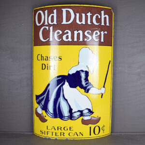 Old Dutch Cleanser Curved Porcelain Sign 1920s 32 By 20