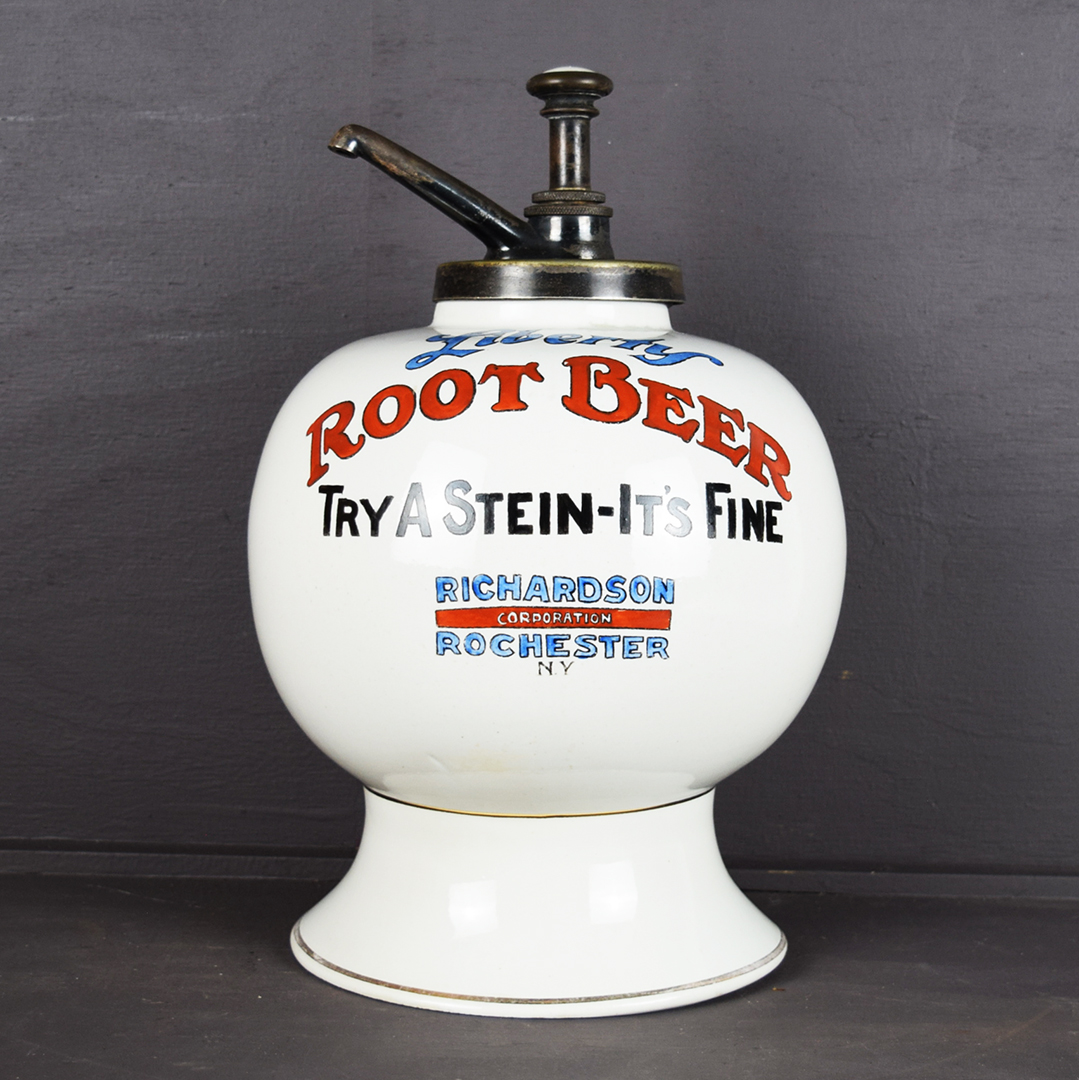 Liberty Root Beer Ceramic Dispenser Plunger Pump Rochester NY