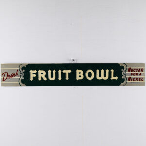 Drink Fruit Bowl Embossed Tin Tacker Sign Stout Sign Co