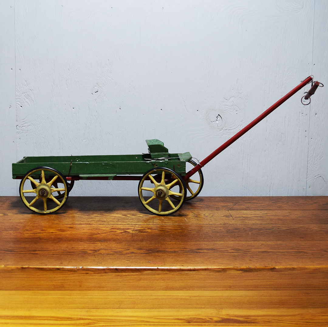 Vintage Hand Made Wooden Pioneer Western Hauling Wagon