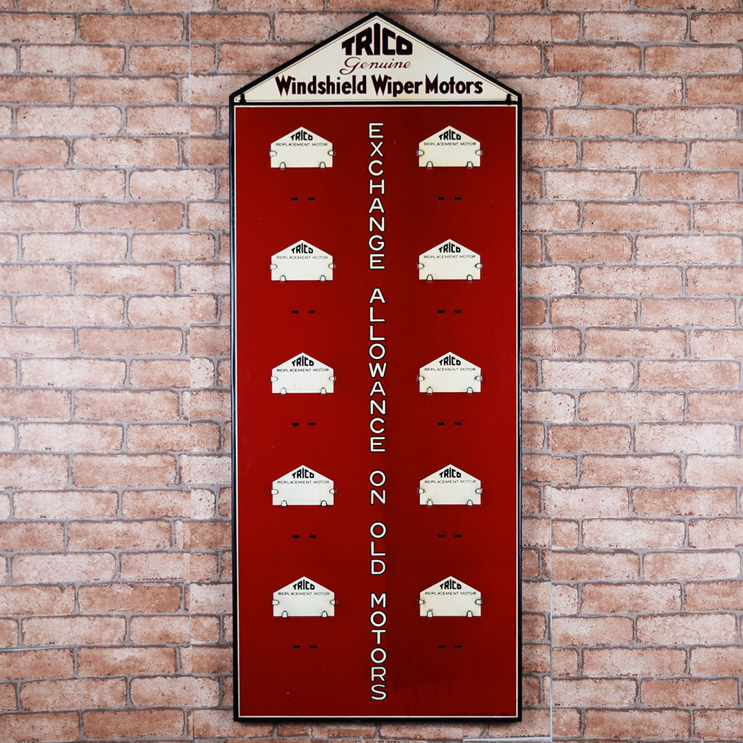 New Old Stock Trico Windshield Wiper Motors Display Sign 34.5 Inches Tall