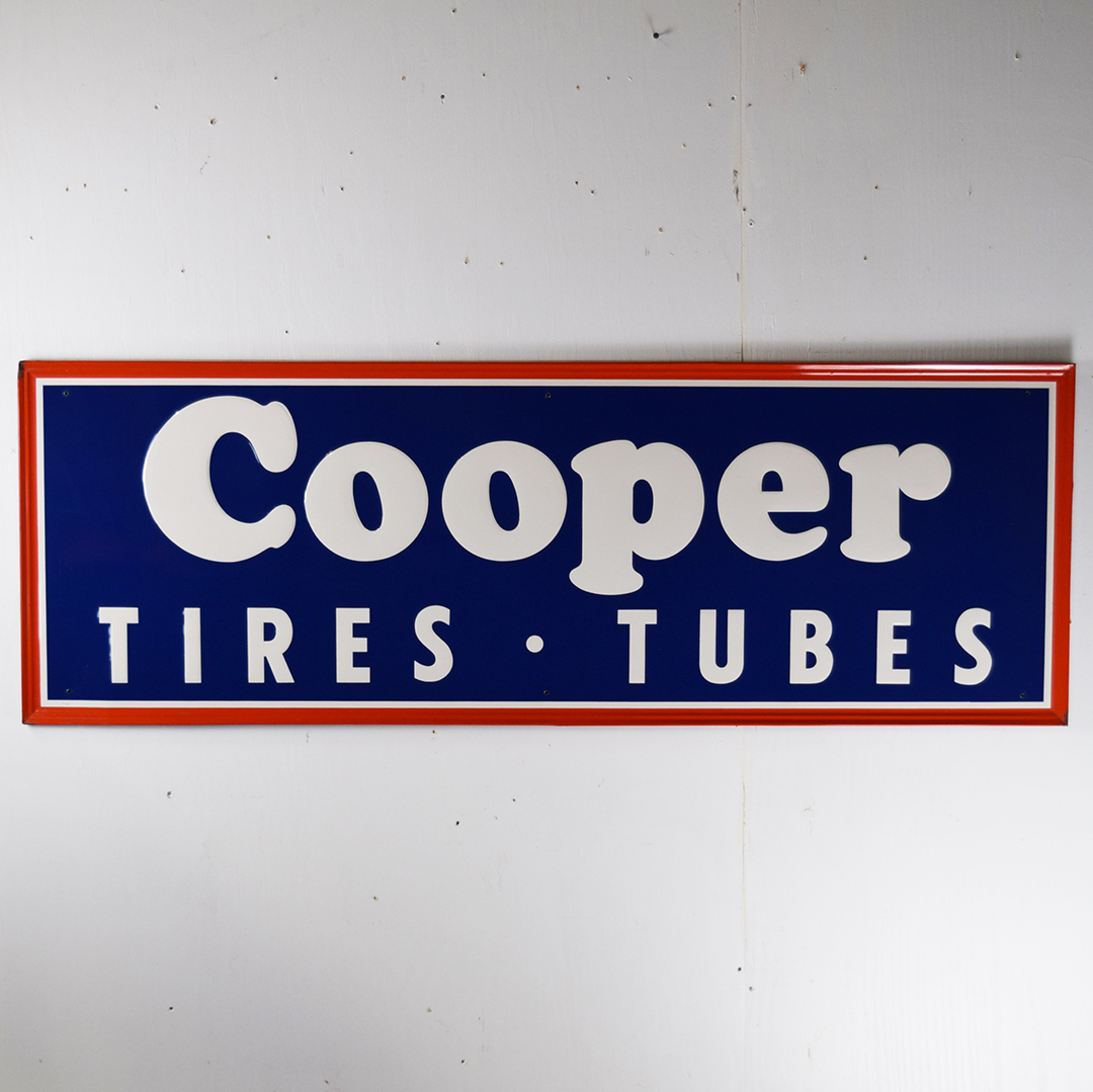 Cooper Tires Tubes Embossed Self Framed Metal Sign 58 By 20