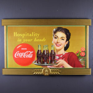 Coca Cola Hospitality In Your Hands 1950 Cardboard Sign Kay Frame