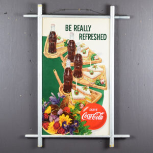 Coca Cola Be Really Refreshed Cardboard Sign Aluminum Frame