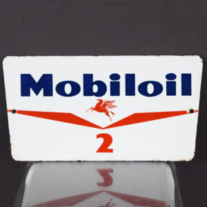 Mobiloil Mobilgas Original Porcelain Garage Marking Sign '2'