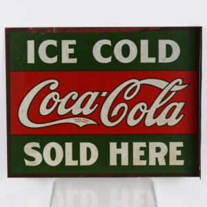 Rare Ice Cold Coca-Cola Sold Here Double Sided Flange Sign