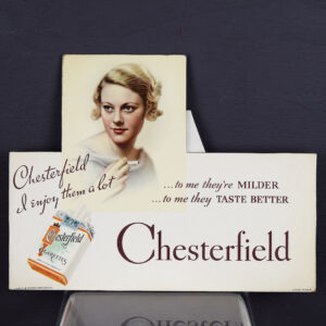 Chesterfield Cigarettes Die Cut Easel Back Cardboard Sign