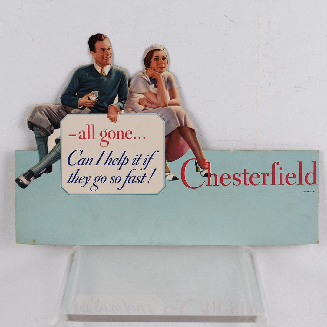 Chesterfield Cigarettes Die Cut Counter Stand-up Cute Couple