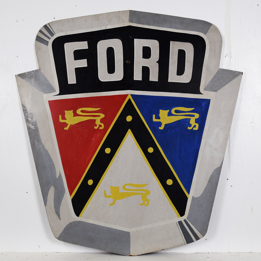 Ford Jubilee Crest Masonite Dealership Sign 1950