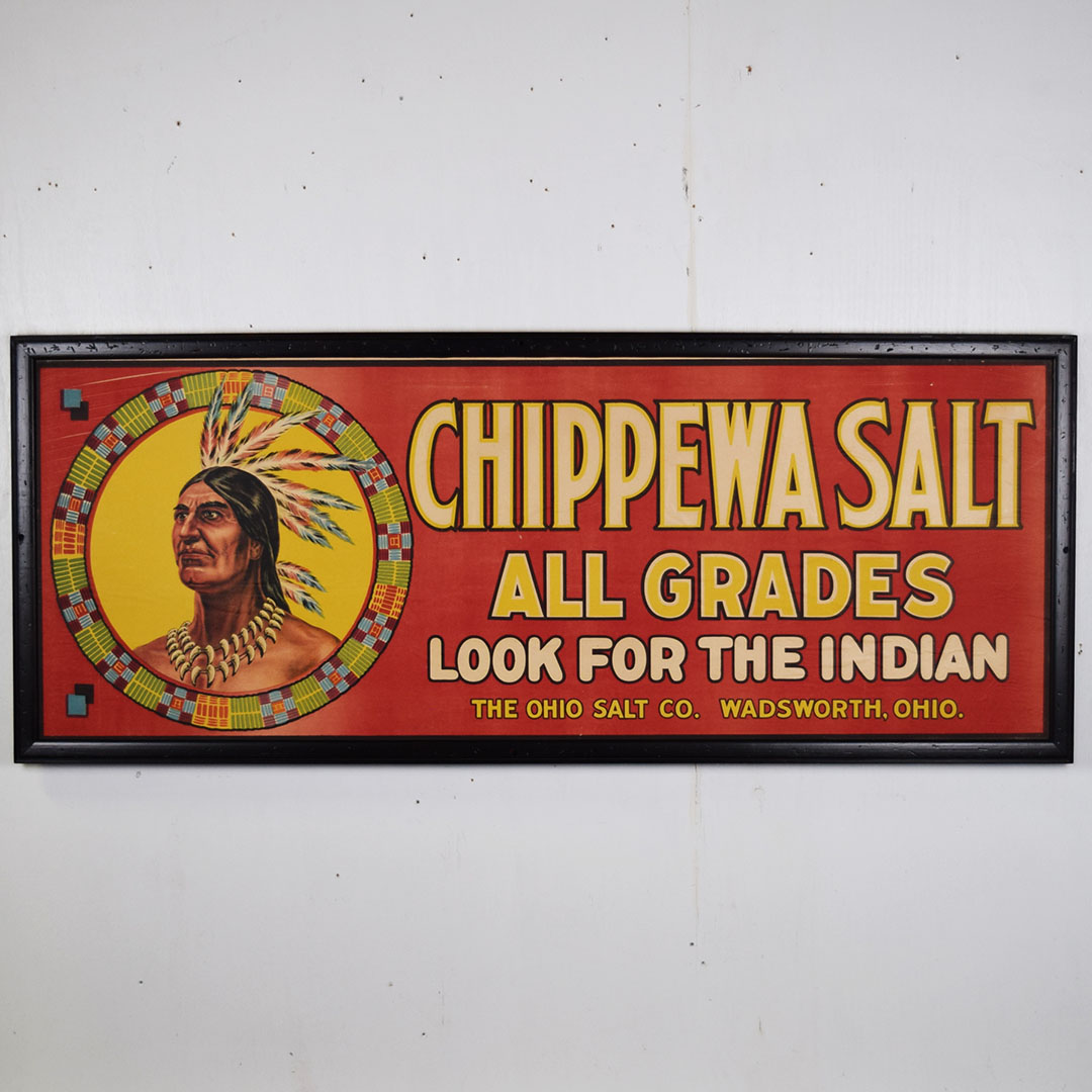 Ohio Salt Company Chippewa Salt Framed Cloth Display Banner