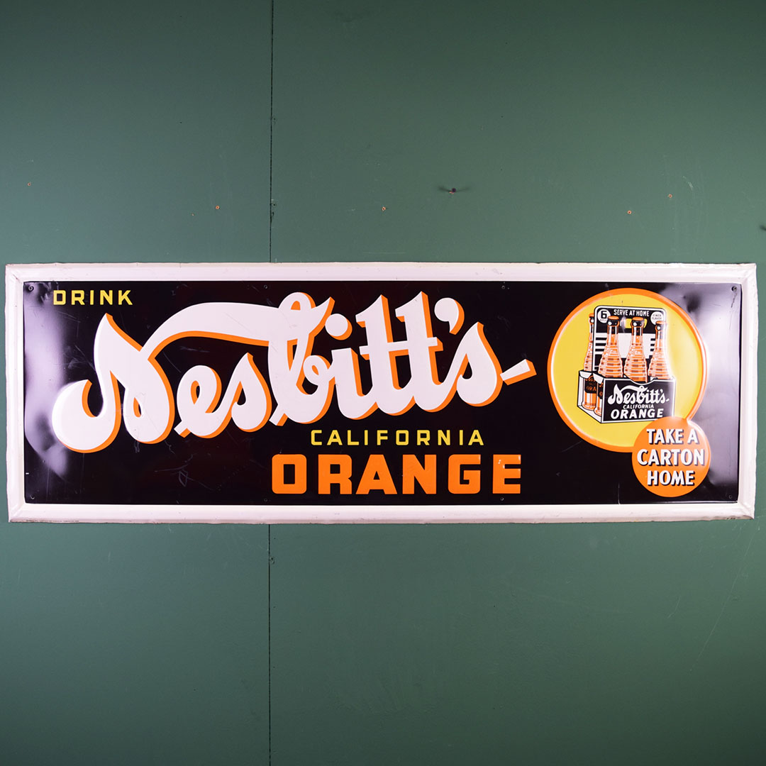 Nesbitts of California Orange Soda Embossed Metal Sign