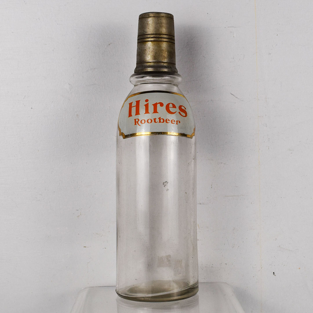 Hires Root Beer Syrup Glass Soda Fountain Bottle & Cap