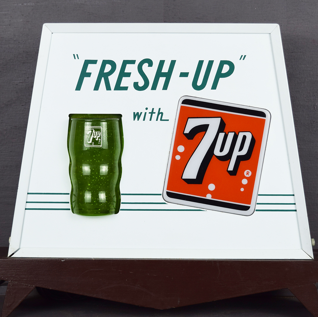 Fresh-Up With 7UP Light Up Spinner Motion Light Counter Sign