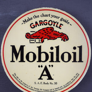 Mobiloil "A' Lubester Tin Paddle Sign With Gargoyle Logo