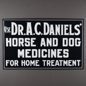 Dr. A.C. Daniels' Horse And Dog Medicines Embossed Tin Sign