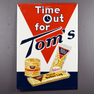 Time Out For Tom's Embossed Metal Sign Self Framed Robertson