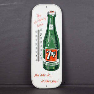 7 UP Rounded Corner Metal Thermometer The All Family Drink