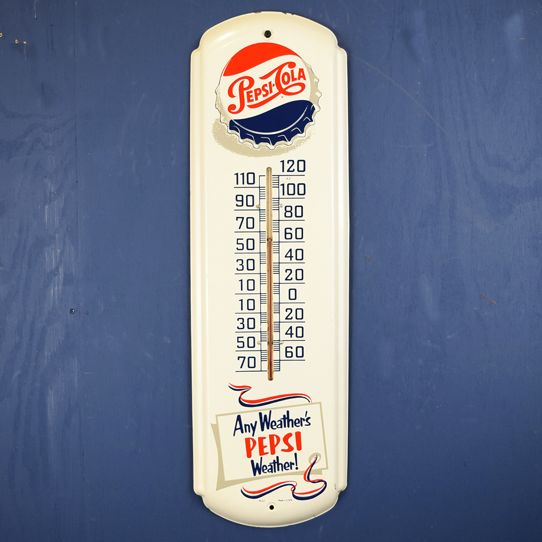 Pepsi-Cola Metal Thermometer Any Weather's Pepsi Weather