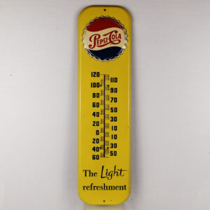 New Old Stock 1955 Pepsi Cola Bottle Cap Metal Thermometer
