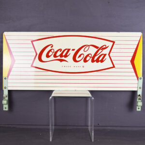 Rare Coca Cola Store Display Rack Metal Sign Fishtail Logo