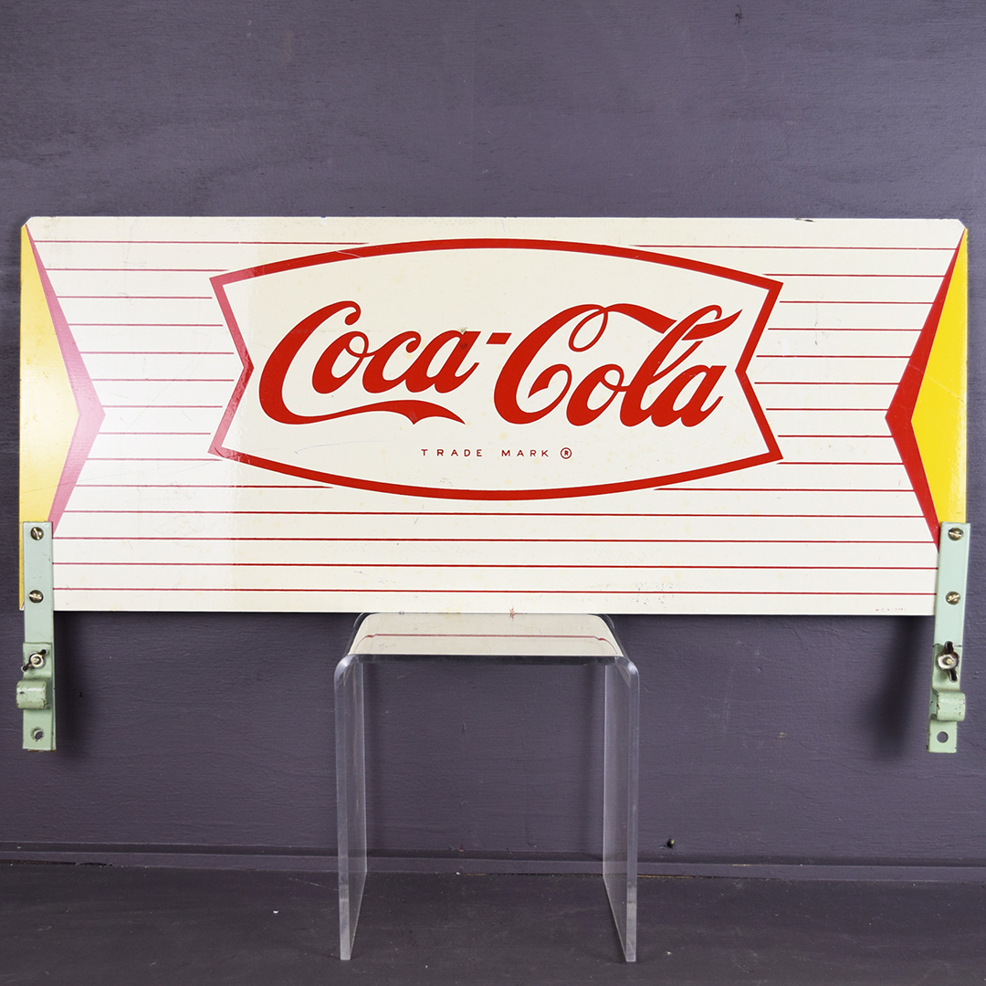 Rare Coca Cola Store Display Rack Metal Sign Fishtail Logo