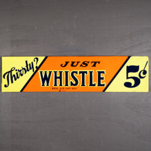 Original Whistle Embossed Tin Tacker Sign New Old Stock
