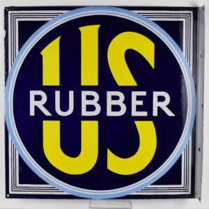 US Rubber Porcelain Flange Sign Double Sided Porcelain Sign