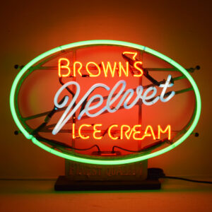 Brown's Velvet Ice Cream Tri-Color Neon Sign Skeleton Frame
