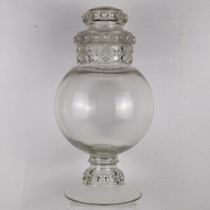 Tiffin Dakota Glass Apothecary Jar 19.25 Inches Tall Scallop Lid