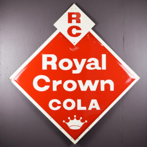 Royal Crown Cola RC Cola Die-Cut Metal Sign Diamond Shape