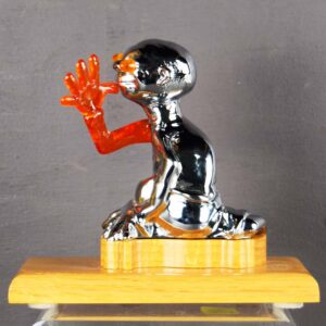 Vintage J C Whitney Jester Chrome Hood Ornament 1970s