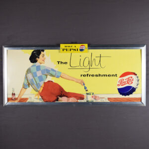 Pepsi The Light Refreshment Cardboard Sign Aluminum Frame