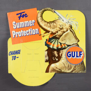 Gulf Oil Can Die Cut Counter Oil Can Display Sign - Circus