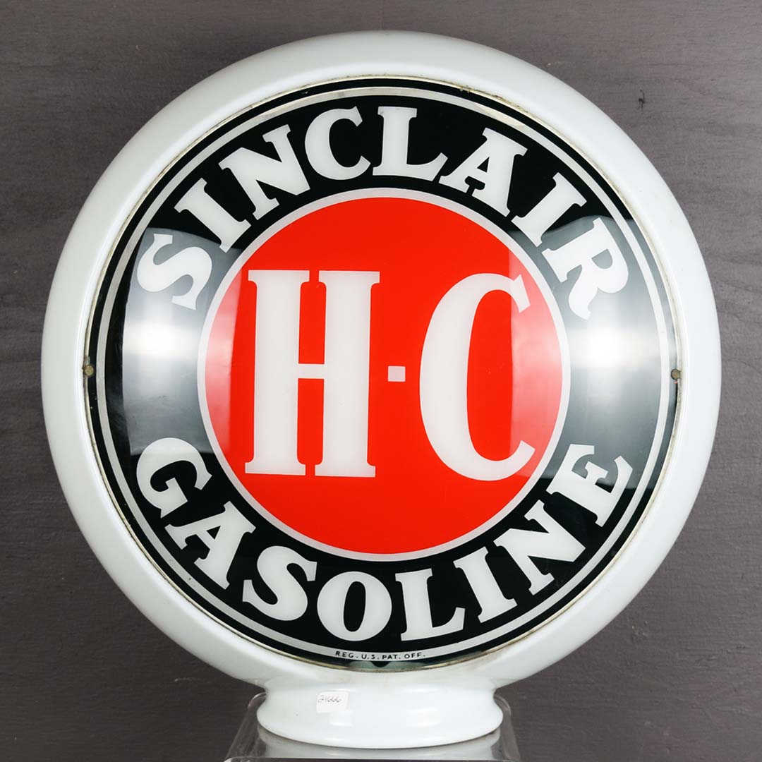 Sinclair H-C Gasoline Milk Glass Body Gas Globe Glass Lenses