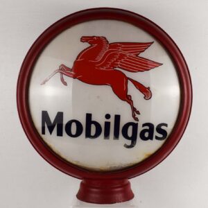 Mobilgas Gas Globe Metal Body Glass Lenses 19.25 Inches Tall