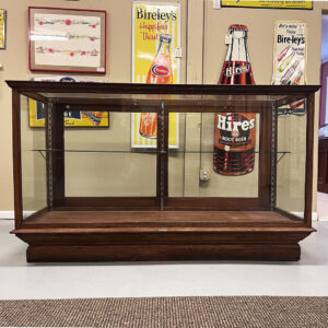 Glass Front Oak Trim Showcase With Glass Sides & Top 71 Inch